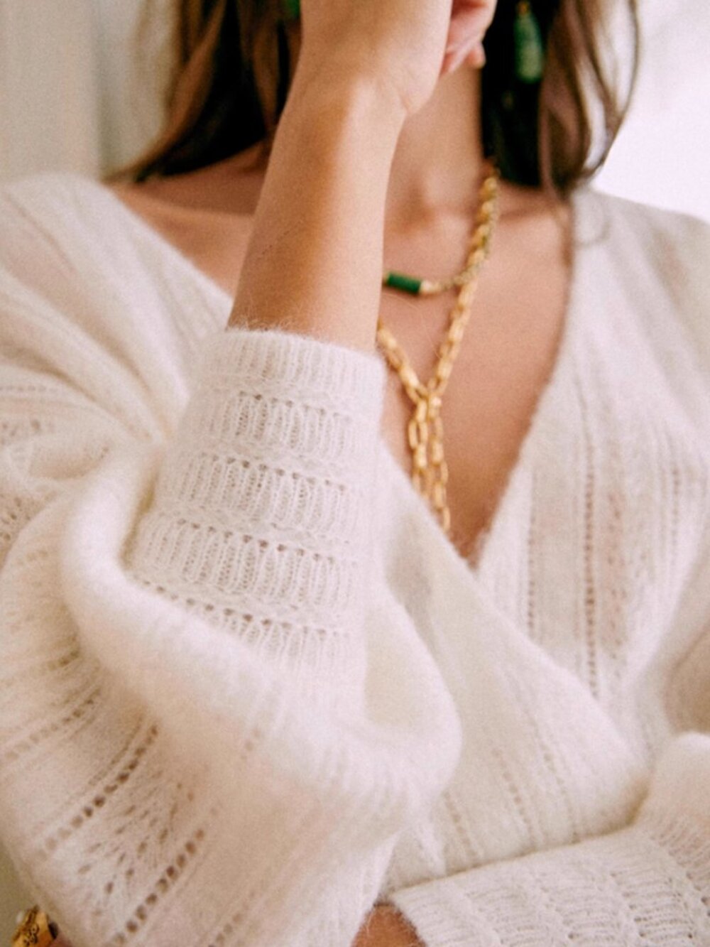 ⚡️Flash Sale⚡️Sezane Cristina Jumper Ecru Ivory White Sweater French Mohair XS - Picture 3 of 9